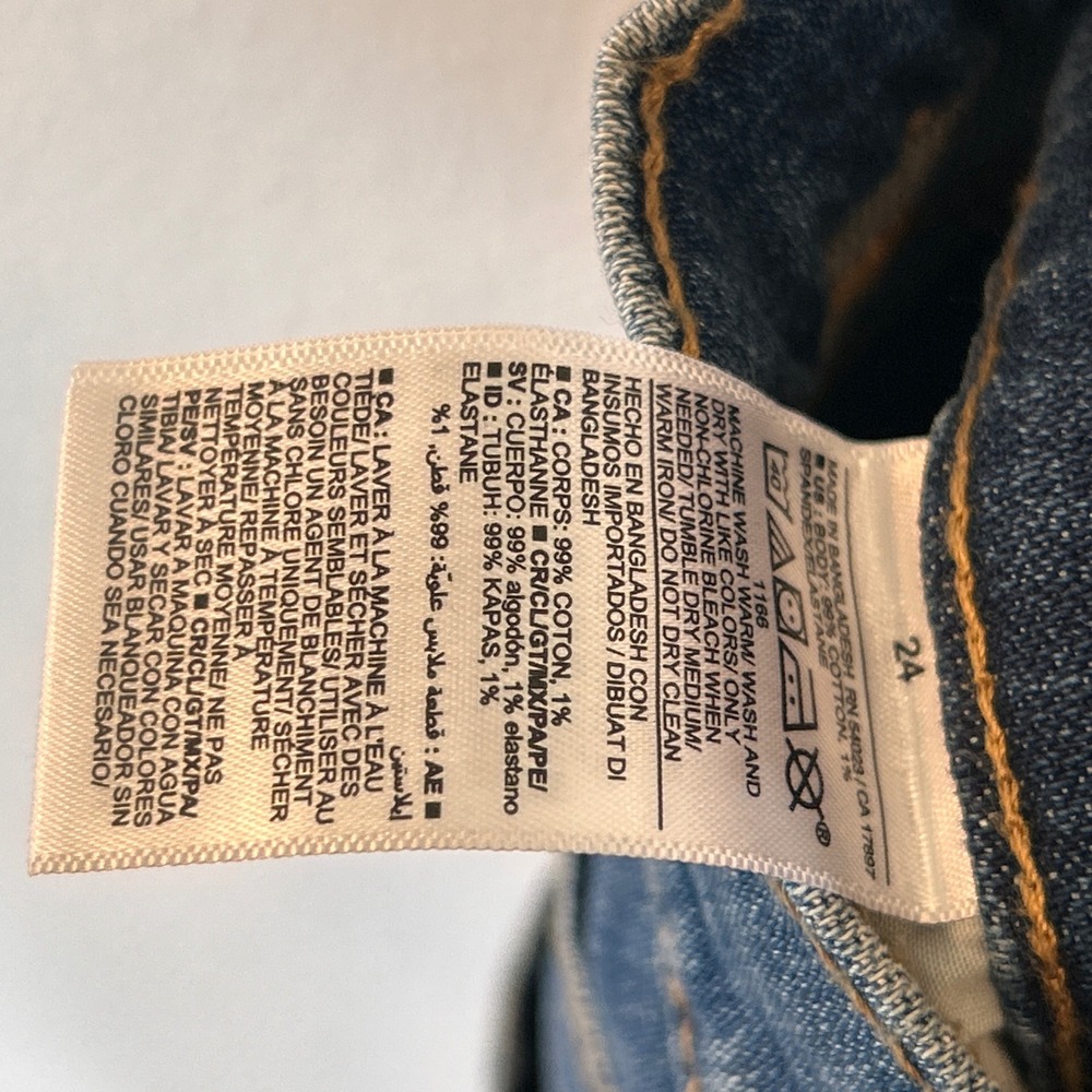 Old Navy Sky-Hi Straight Extra High Rise Button Fly Cut Off Denim Shorts 24 Blue - Picture 6 of 10